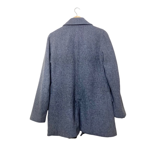 Abercrombie A-4 Womens Pea Coat Heather Grey Wool Blend Military Jacket - Picture 4 of 4